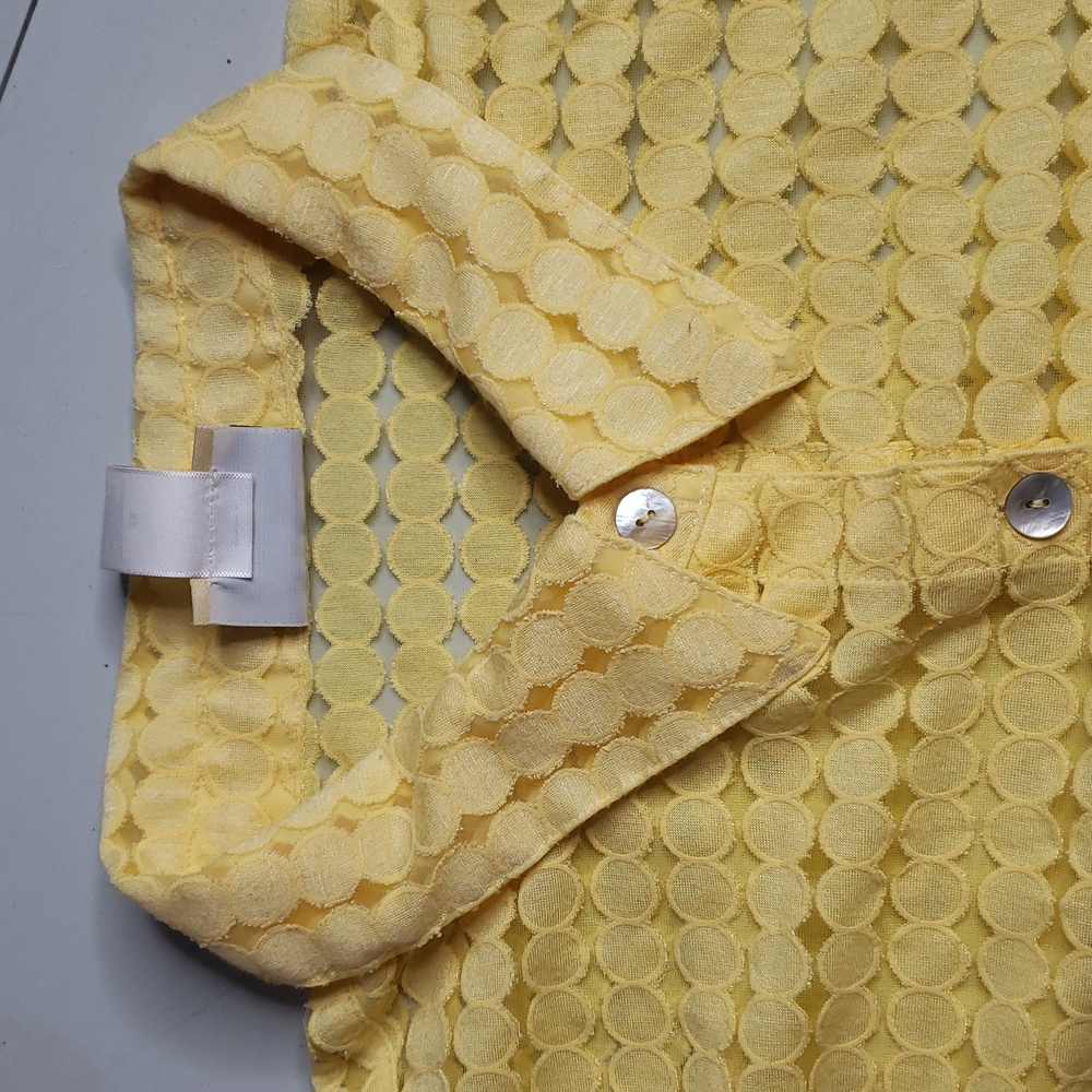 Alfred Dunner Womens Floral Polka Dot See Through Tunic Top Yellow Size 2X Boho - Picture 13 of 16